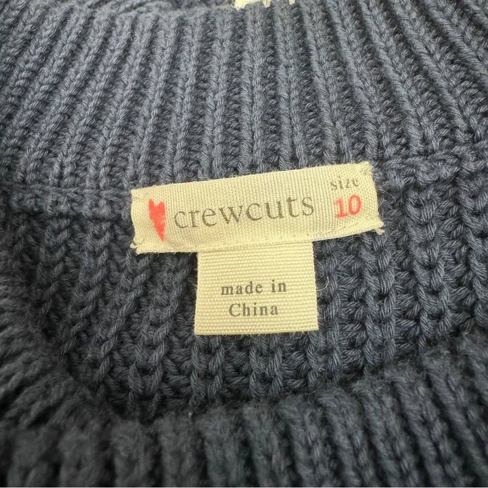 Crewcuts Navy Blue Knit Dress with Purple Flower Patch size 10 & 14